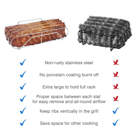 SOLIGT rib rack with 3-rack capacity for crowd grilling.