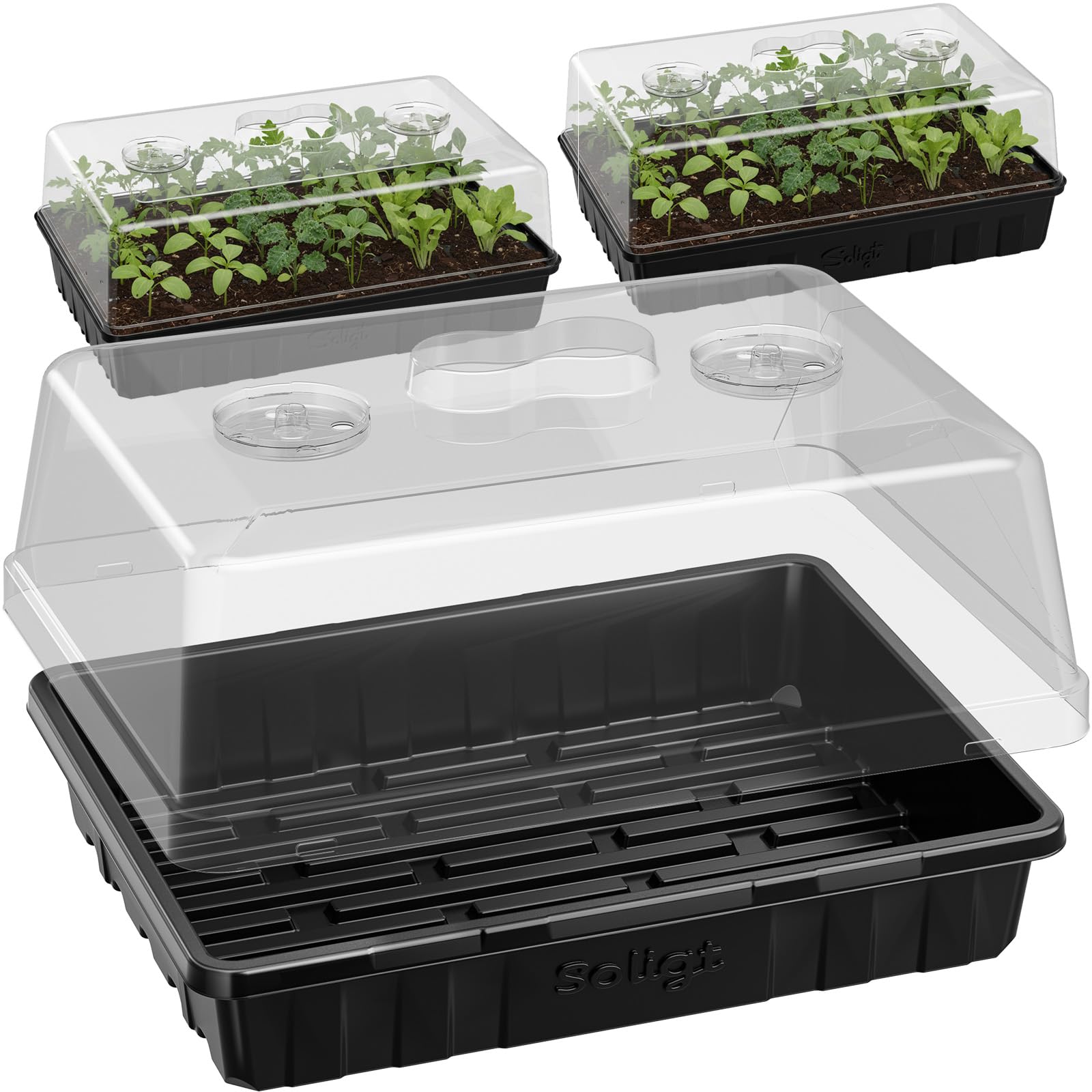 SOLIGT seed starter trays 3-set arrangement for organized seed planning