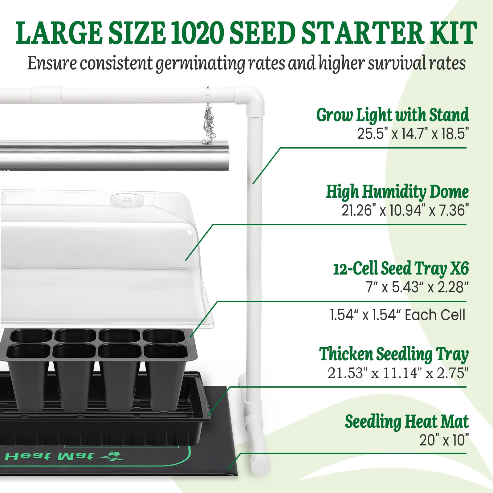 SOLIGT seedling heat mat 10x20 provides steady warmth for germination