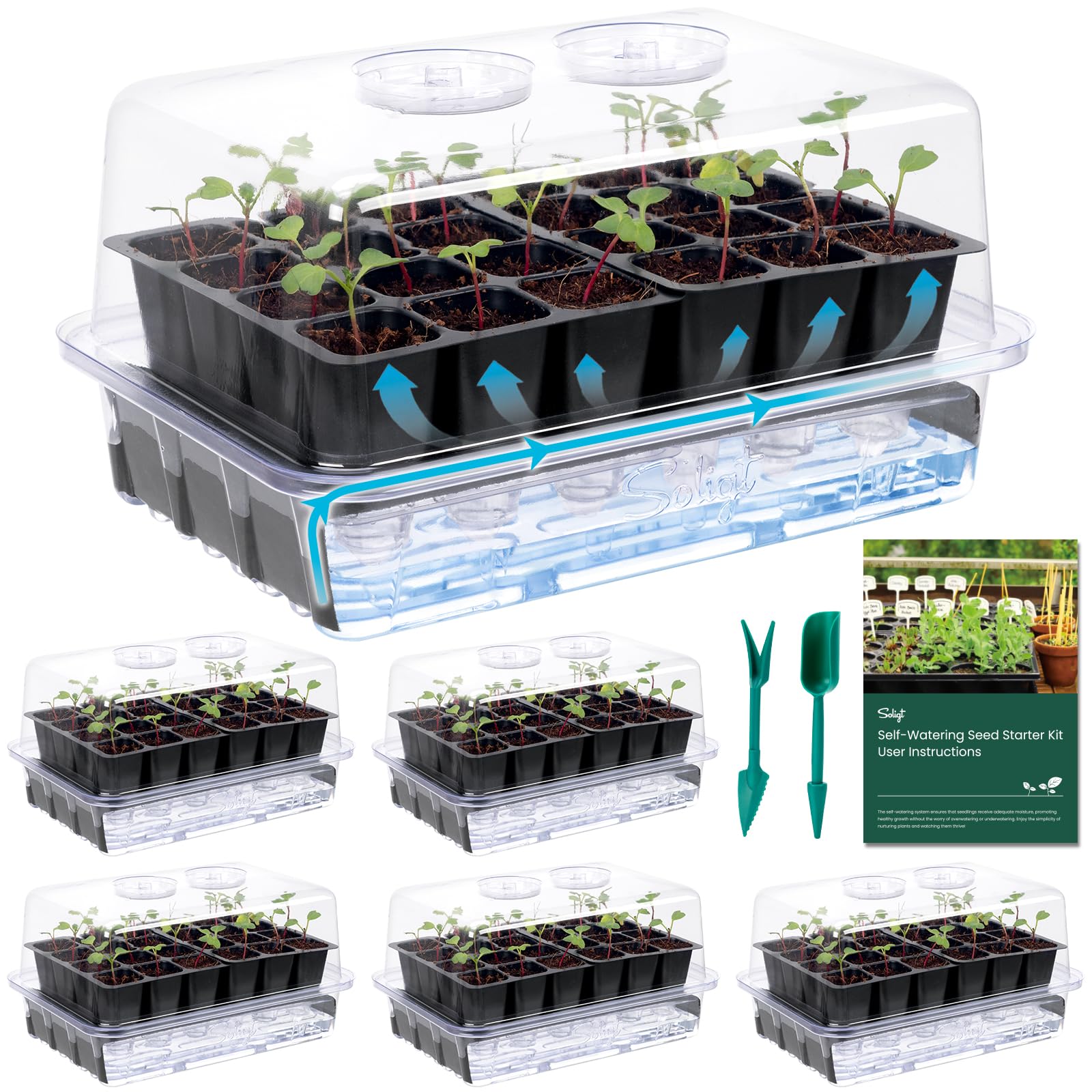 SOLIGT self-watering seed starter trays assembled for easy germination