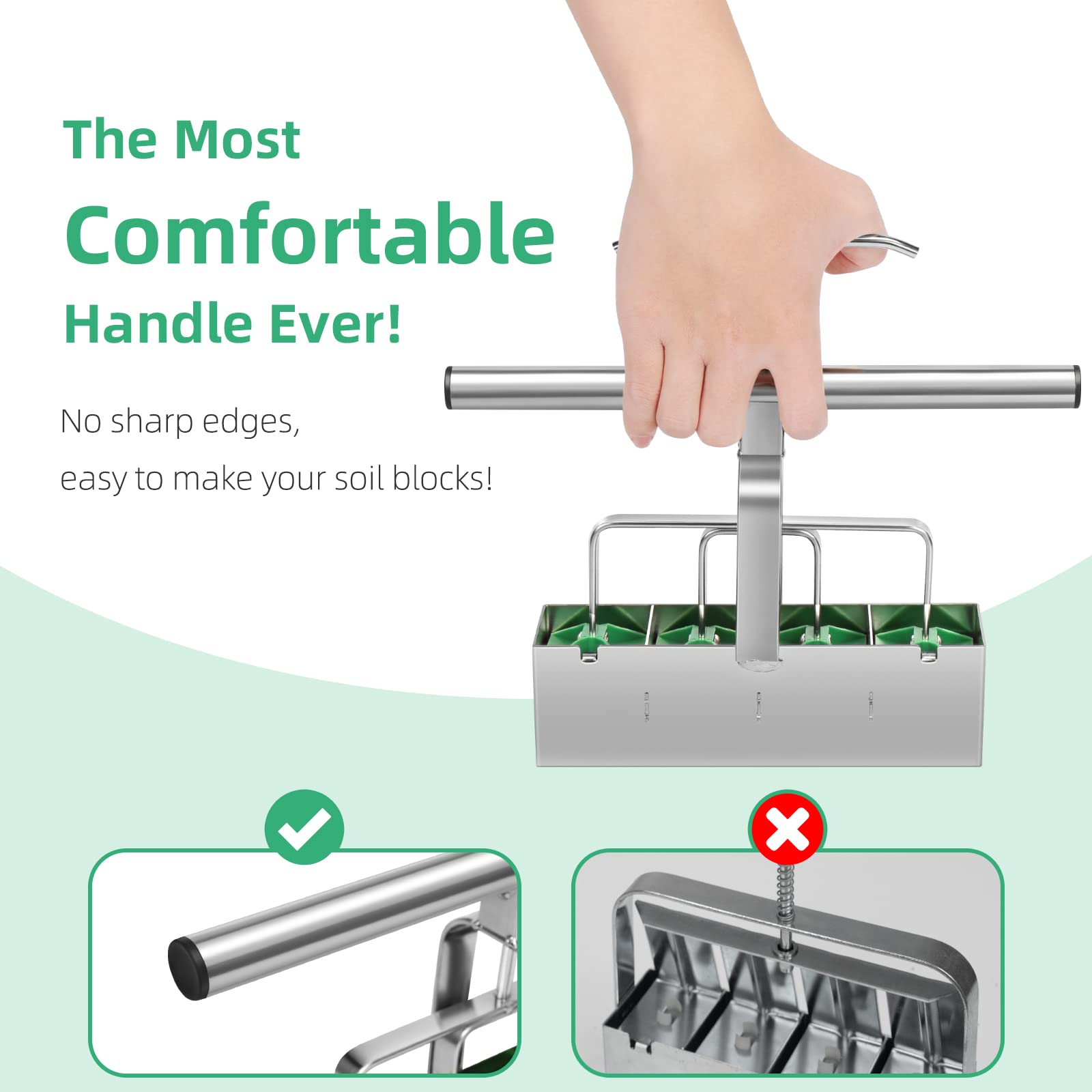 Space-saving tool ideal for indoor seed starting on small benches.