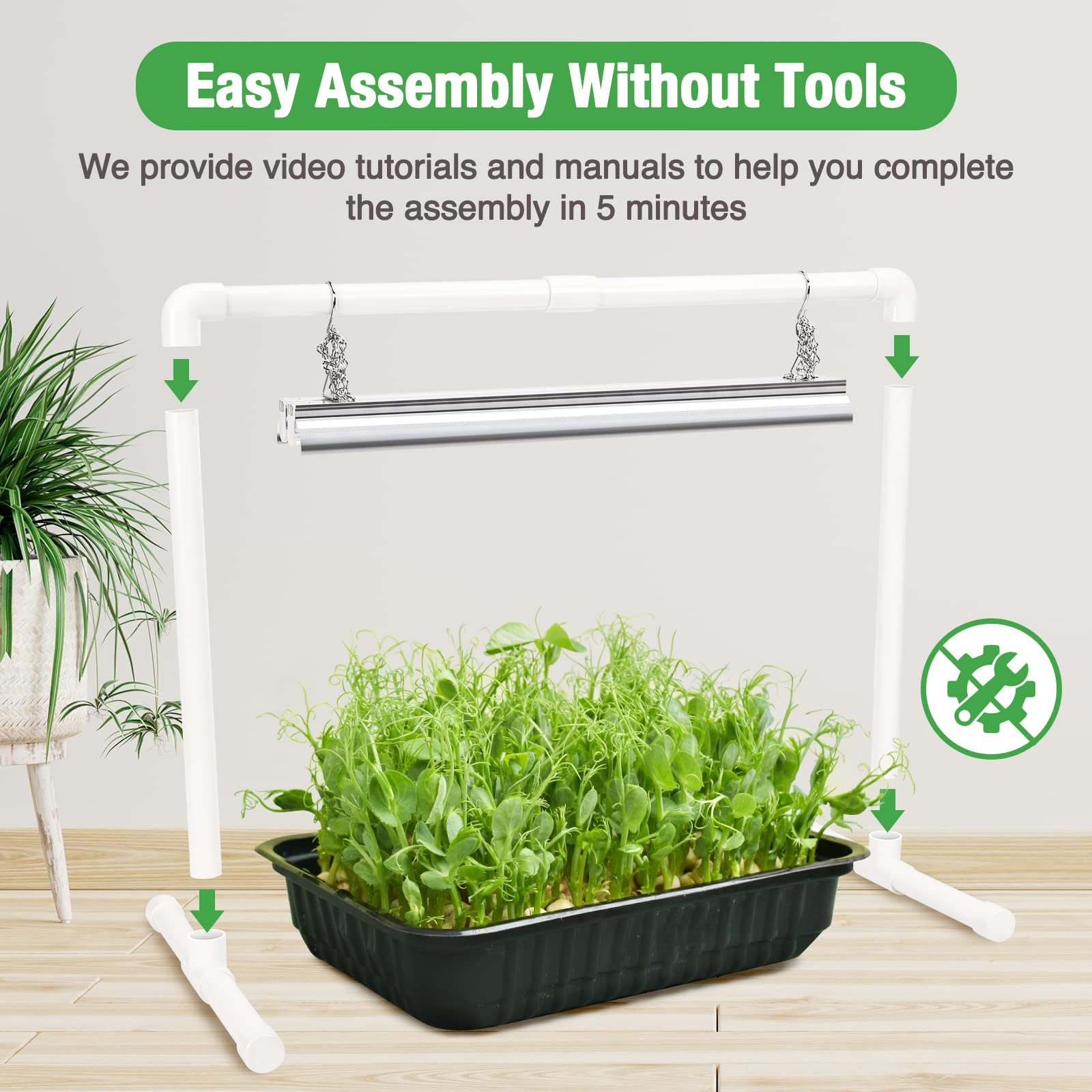 SOLIGT table-top seedling setup fits small spaces