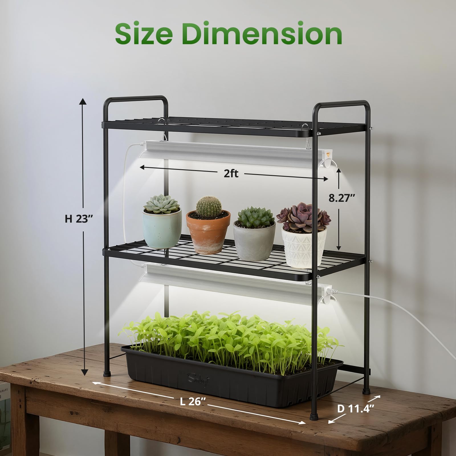 SOLIGT timer settings automate light cycles for seed starting and herb care.