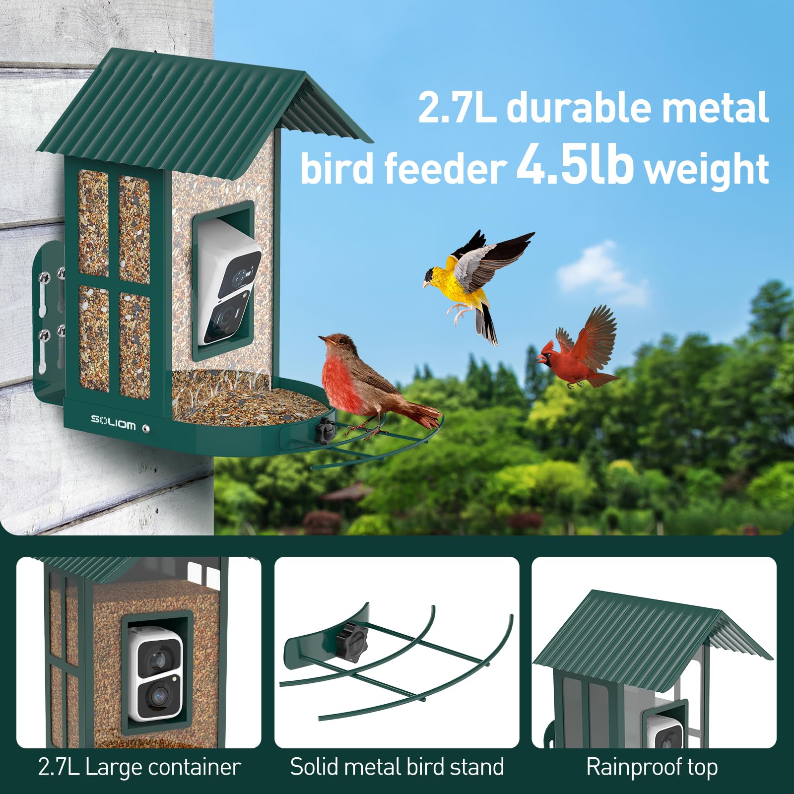 Soliom BF08 2.7L capacity seed reservoir with drainage