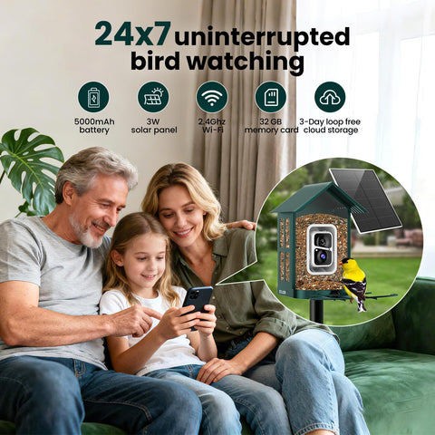 SOLIOM easy setup and mobile app control for quick birdwatching.