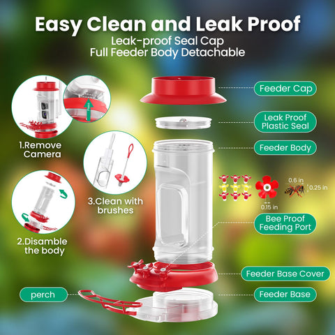 SOLIOM Hummingbird Feeder solar-powered operation supports year-round use.