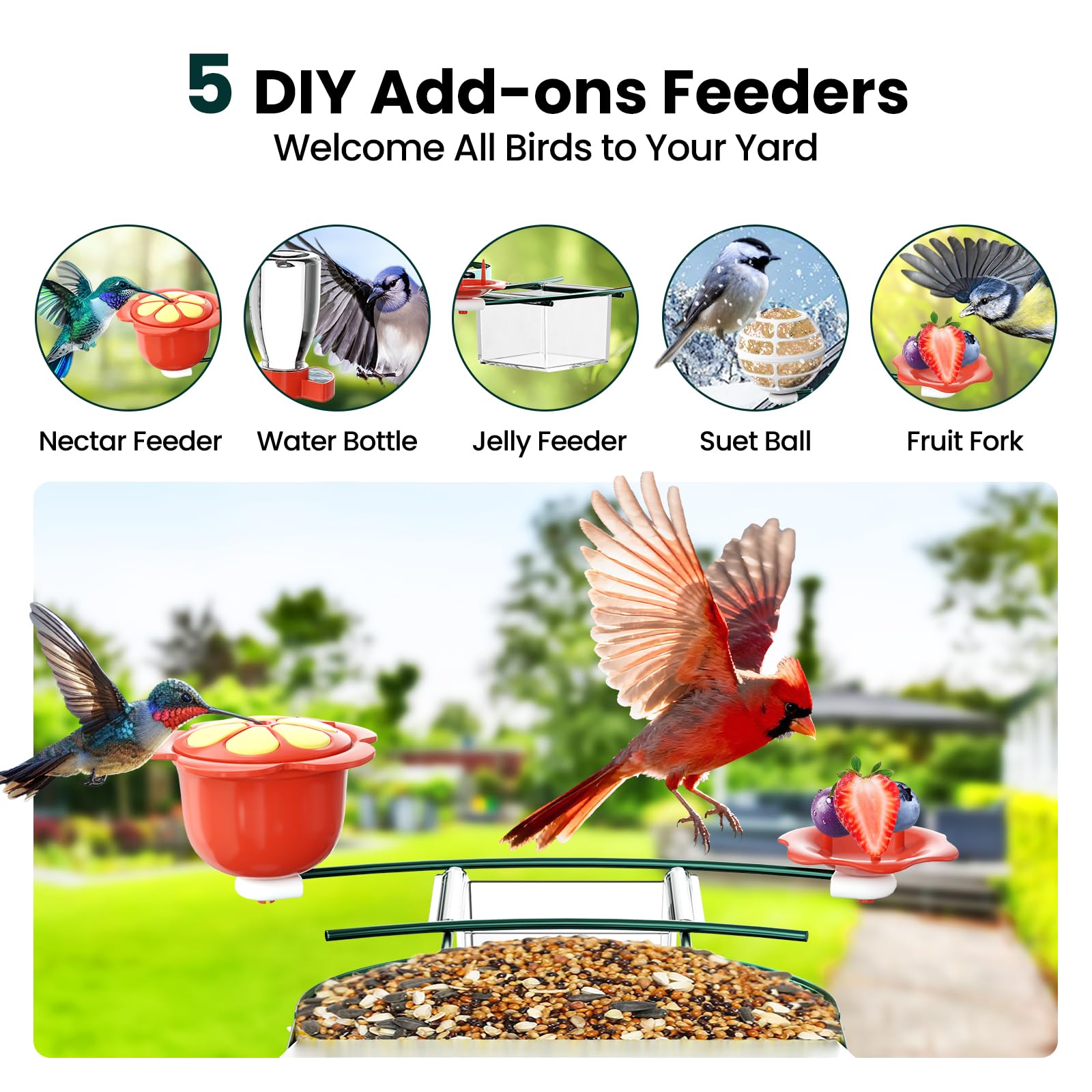 SOLIOM squirrel-proof metal design keeps seed safe from intruders.