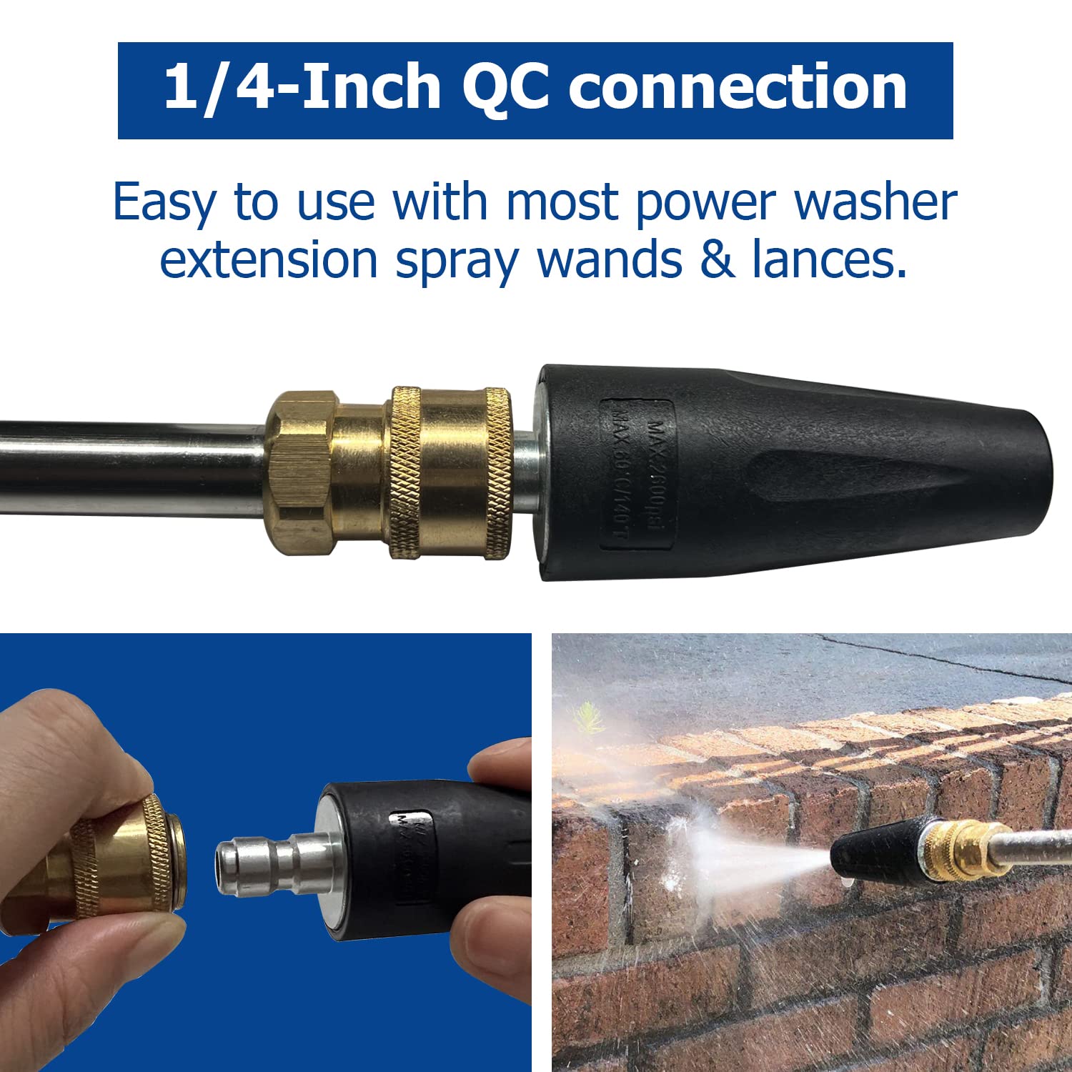 Solivede quick-connect 1/4in makes attachments quick and easy.