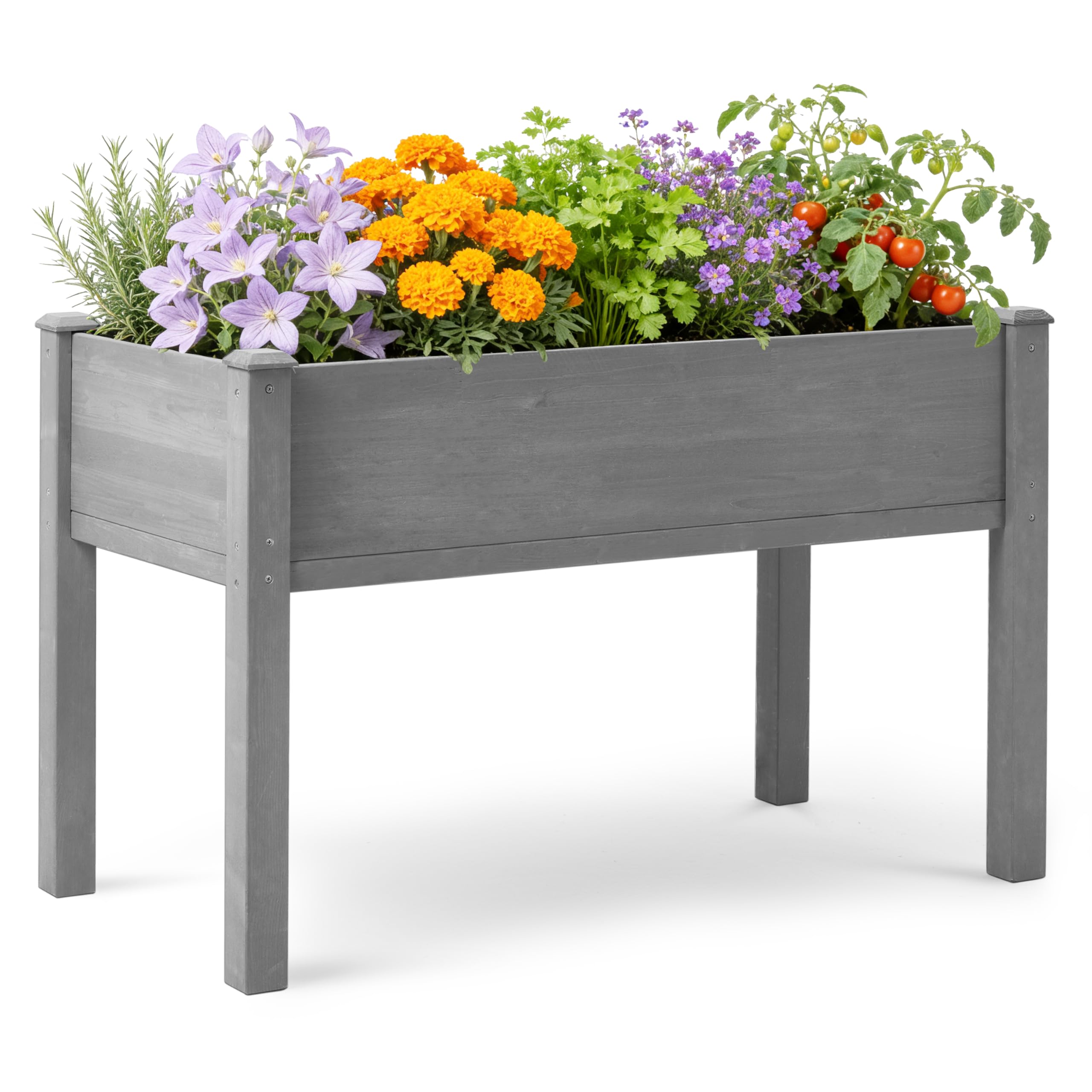 SoliWood raised garden bed on legs in 48x24x30 inches for easy access