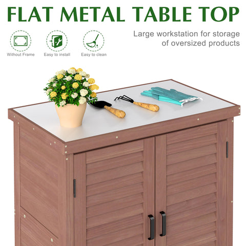 SoliWood two-layer cabinet stores tools and supplies neatly within reach.