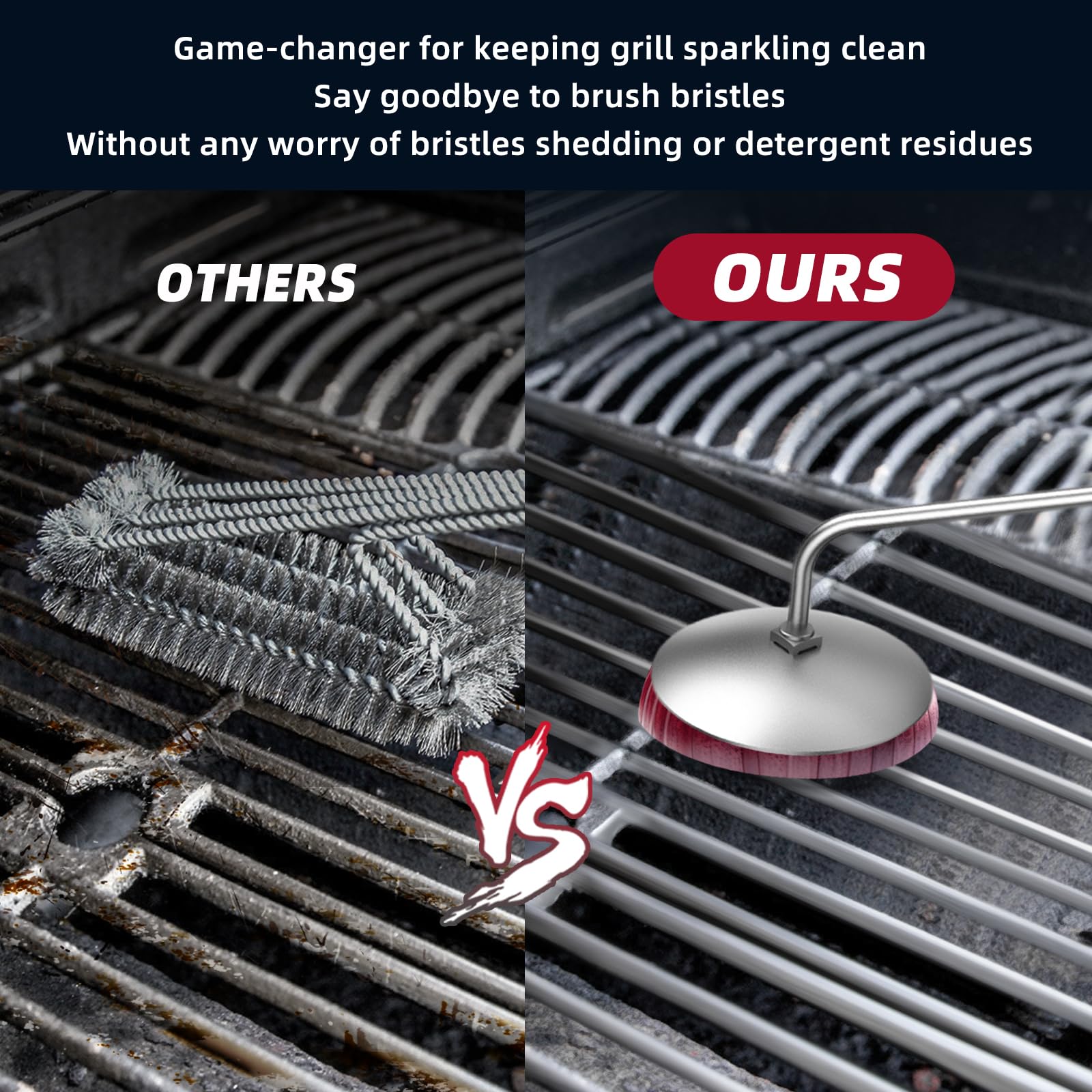 Solldgt bristle-free bbq brush designed for outdoor grills for safer cleanup