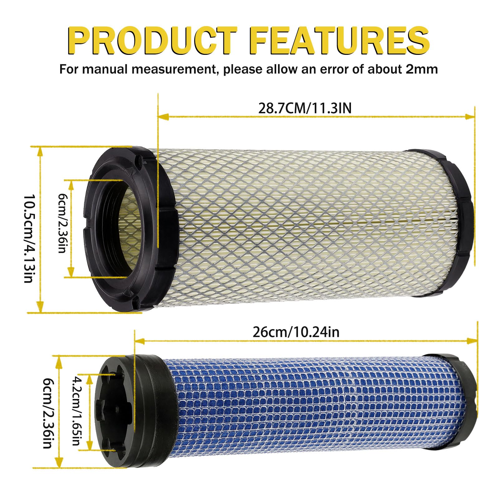 SOLLON air filter Kawasaki 11013-7044 compatibility improves airflow