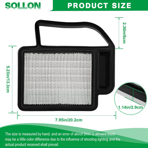 SOLLON KH-20-883-06-S1 air filter side view with compact, tractor-friendly profile