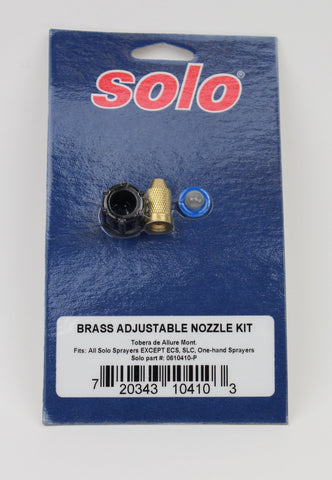 SOLO 0610410-P brass nozzle kit close-up for durable, versatile cleaning sprays.