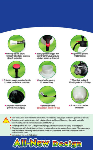 Solo 419 multi-directional nozzle adapts to any spray angle.