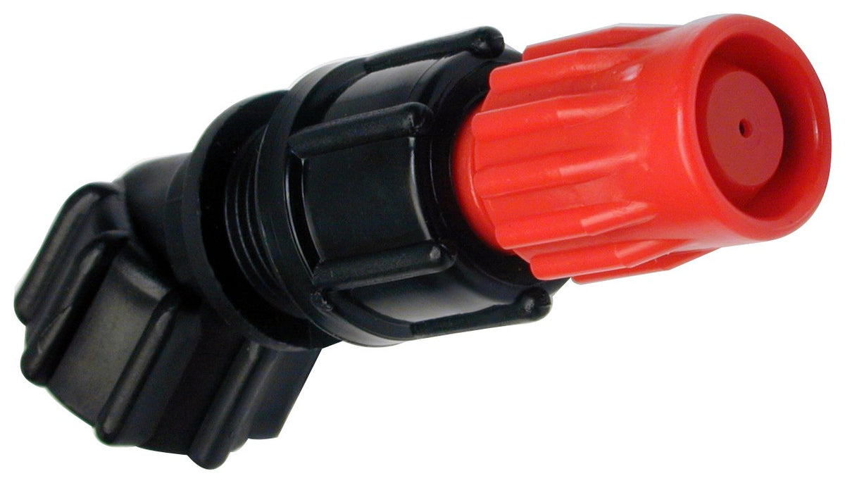 Solo 4900258N-P elbow nozzle assembly for precise spray in tight spaces.