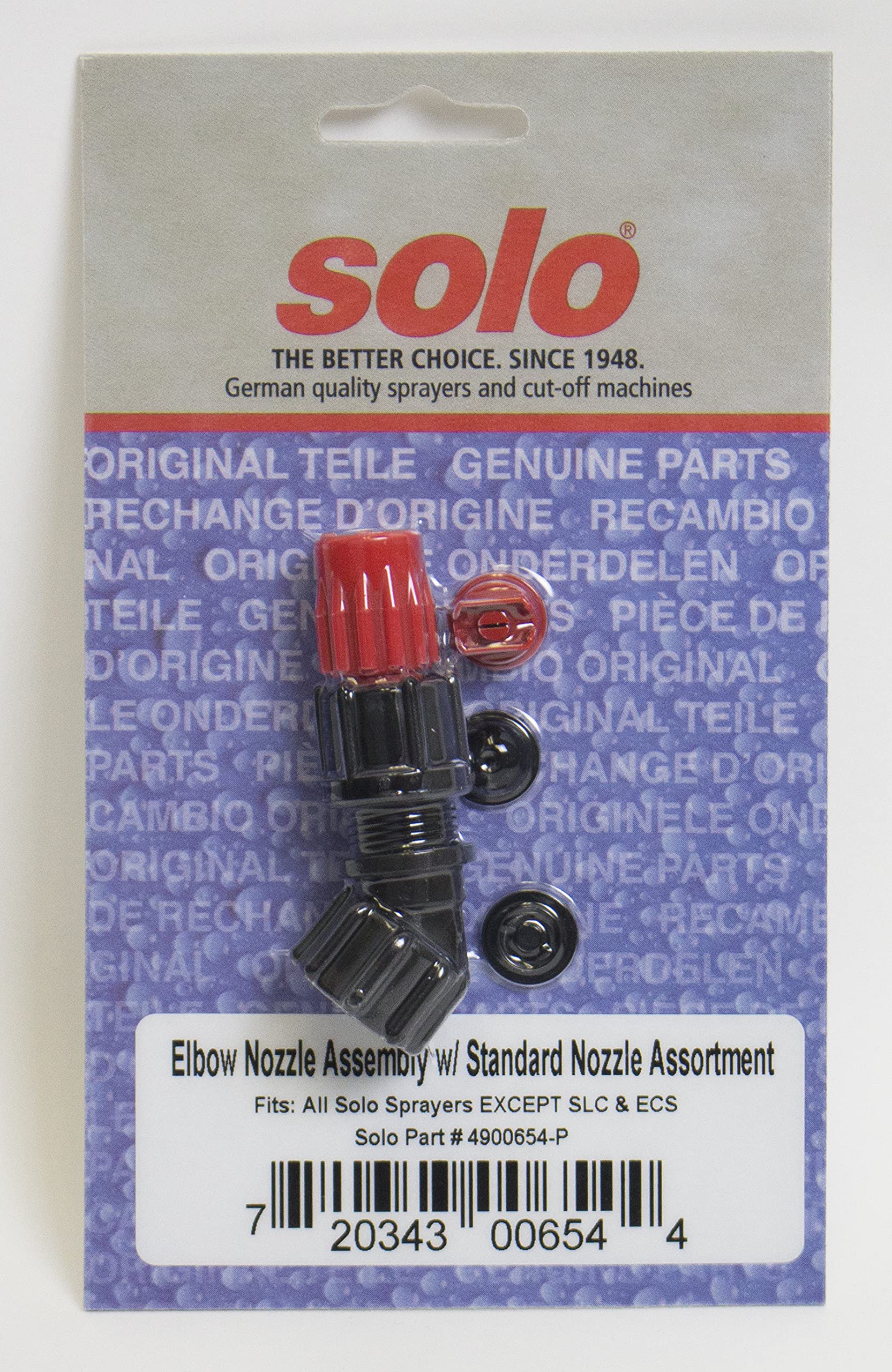 SOLO standard nozzle assortment for flexible spray patterns and broad coverage