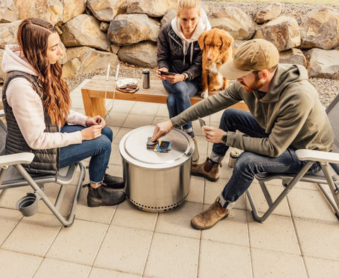 Solo Stove Bonfire Lid patio centerpiece adds style when not in use.