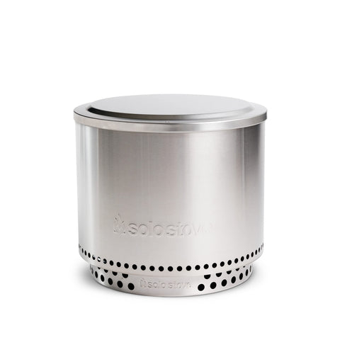 Solo Stove Bonfire Lid weather-resistant stainless steel guards against ash around the pit.