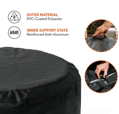 Solo Stove Bonfire Shelter aluminum-reinforced design provides durable outdoor protection
