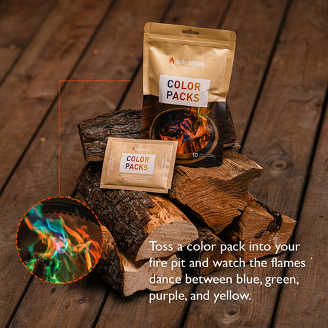 Collection of four color packets for customizable flames by Solo Stove