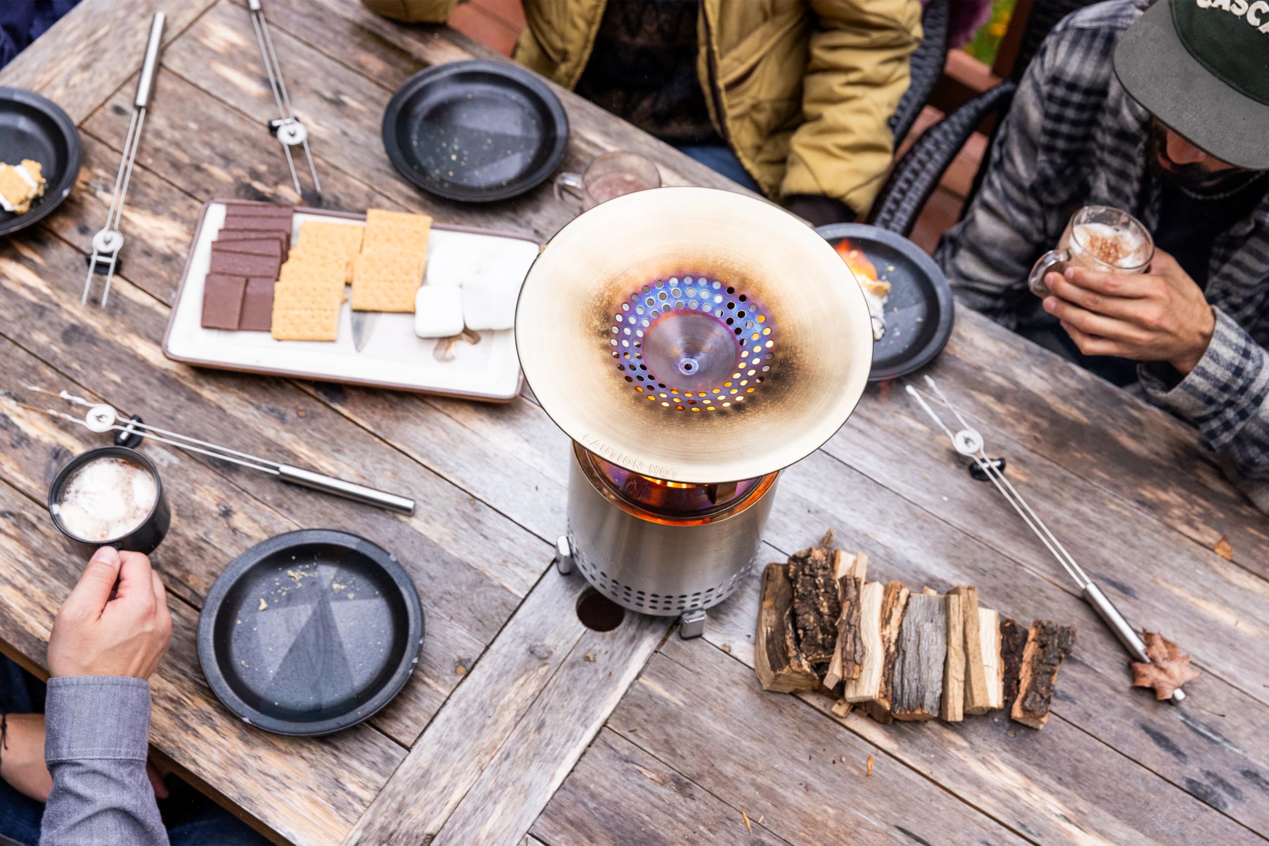 Solo Stove Mesa XL central cone directs heat efficiently.