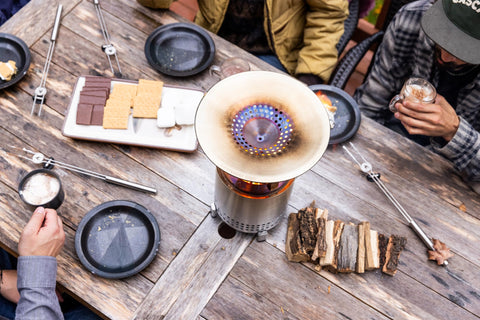 Solo Stove Mesa XL central cone directs heat efficiently.