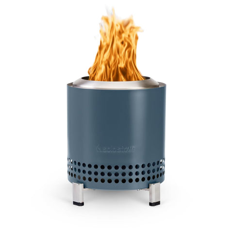 Solo Stove Mesa XL tabletop fire pit with stand for smokeless outdoor warmth.
