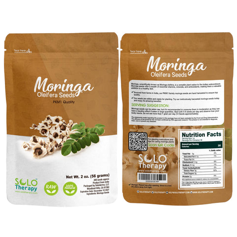 Solo Therapy Moringa seeds 200-pack in packaging for easy home gardening.