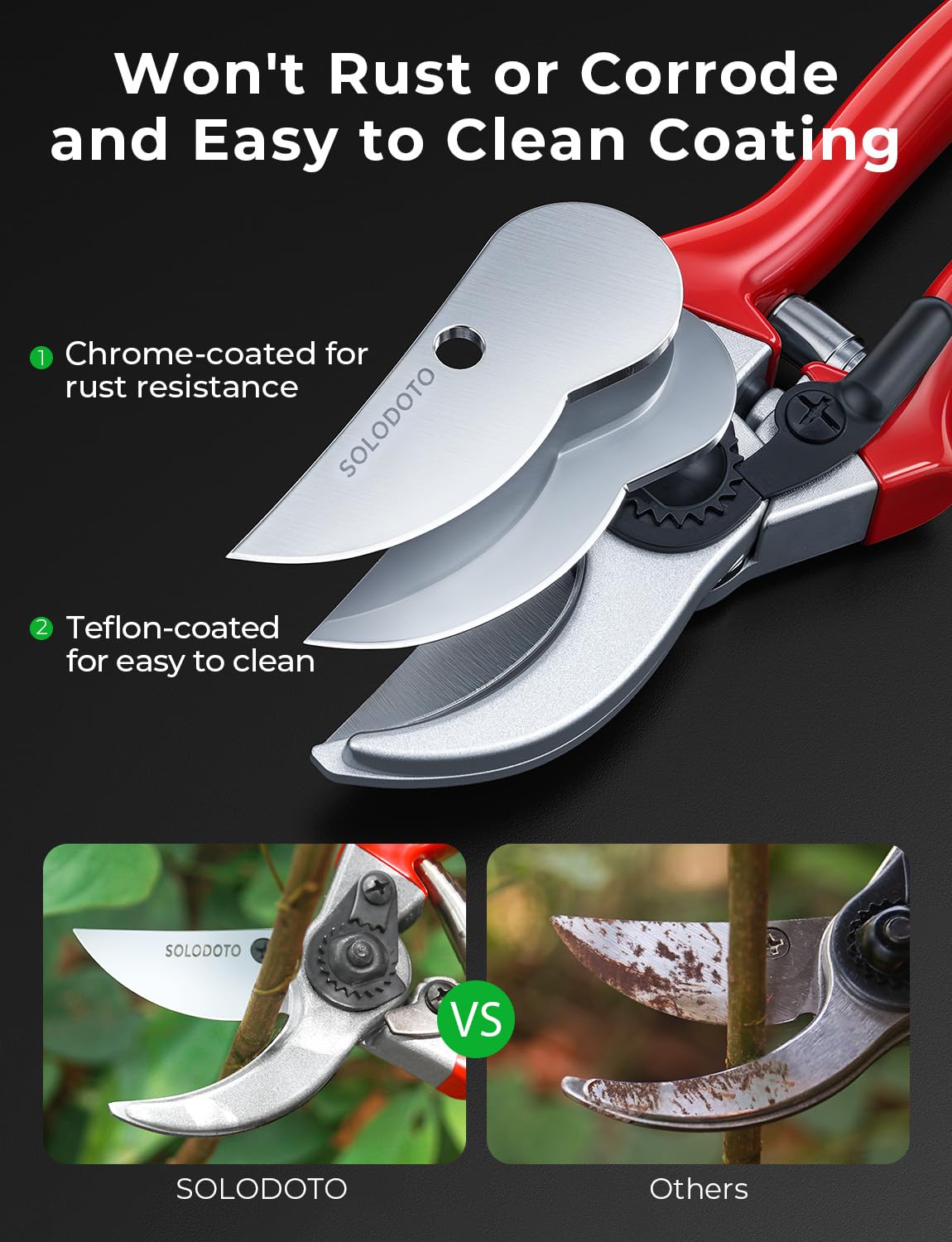 SOLODOTO patented coil spring action makes pruning effortless