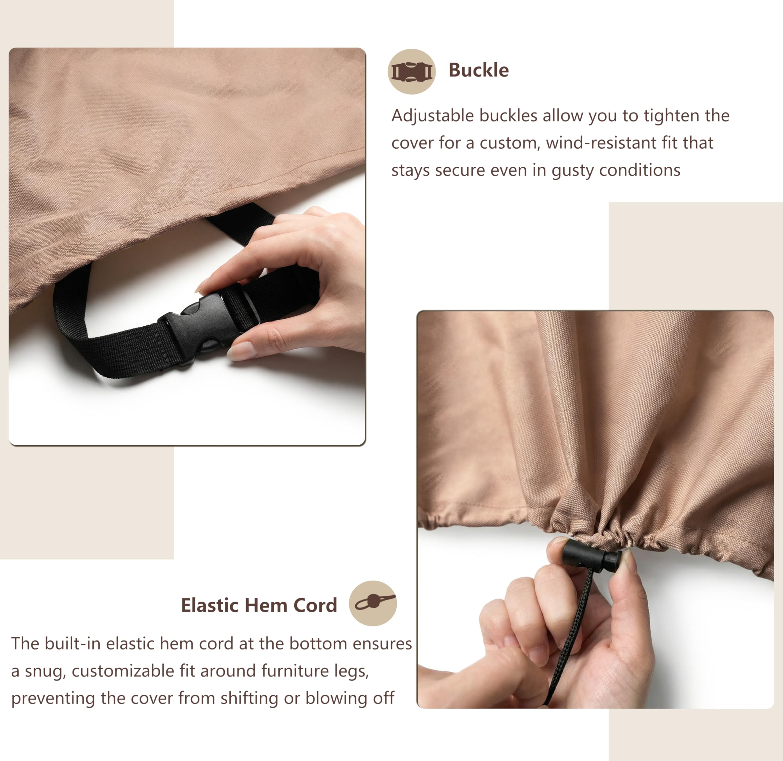 SoloToo grab handles facilitate easy removal and handling of the cover.