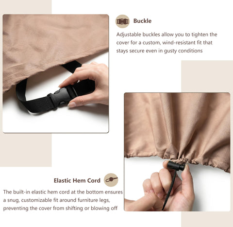 SoloToo grab handles facilitate easy removal and handling of the cover.
