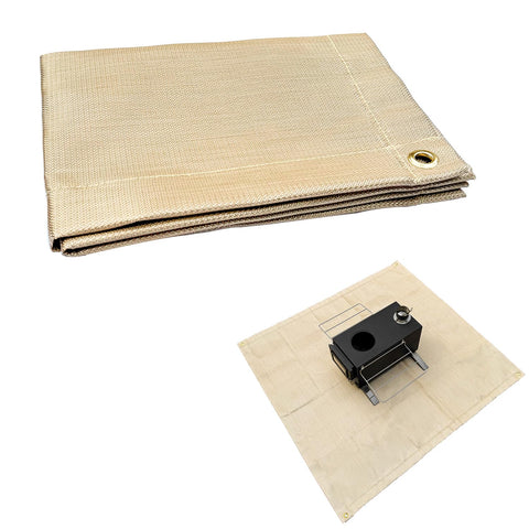 SoloWilder Fire Pit Mat 40x40 in a compact storage state for easy transport