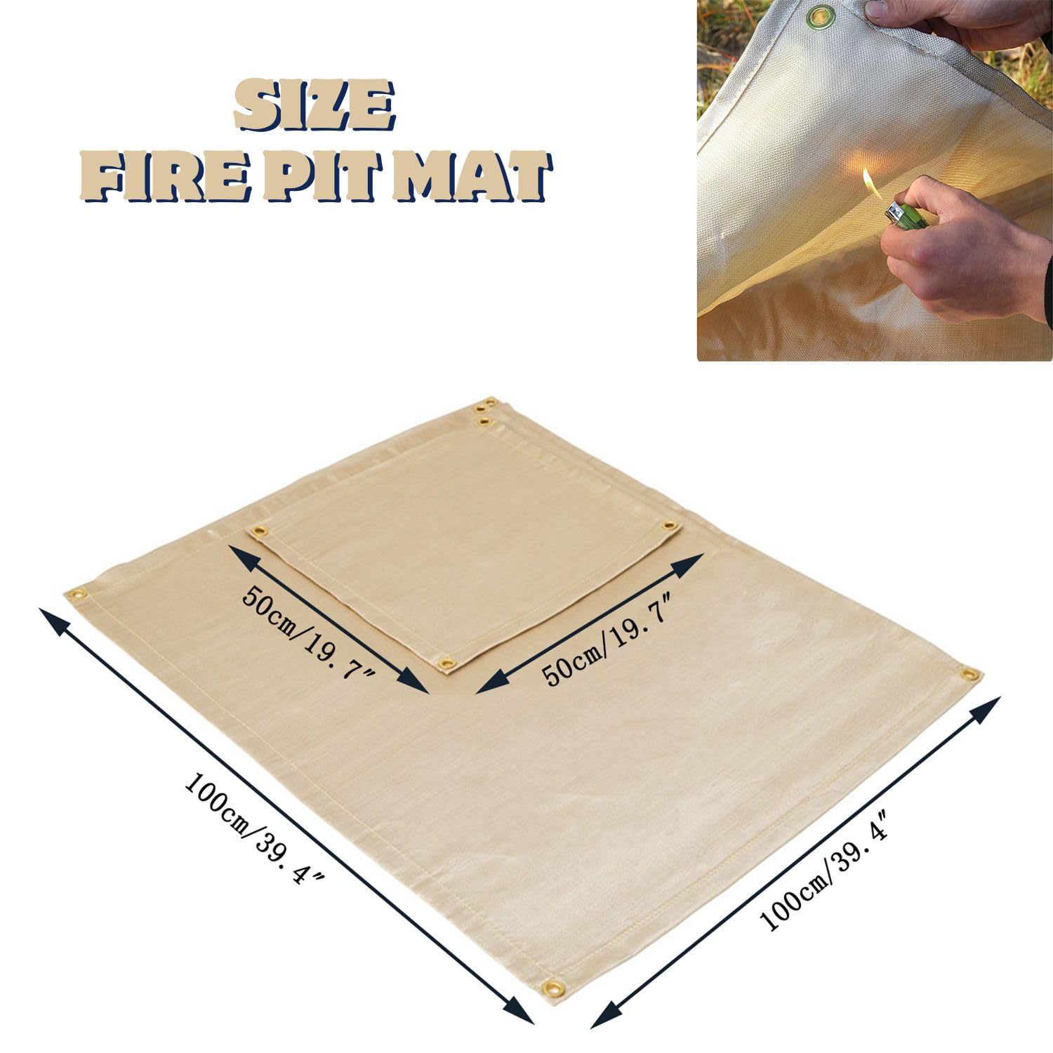 SoloWilder Fire Pit Mat in use on a deck protecting the surface from sparks