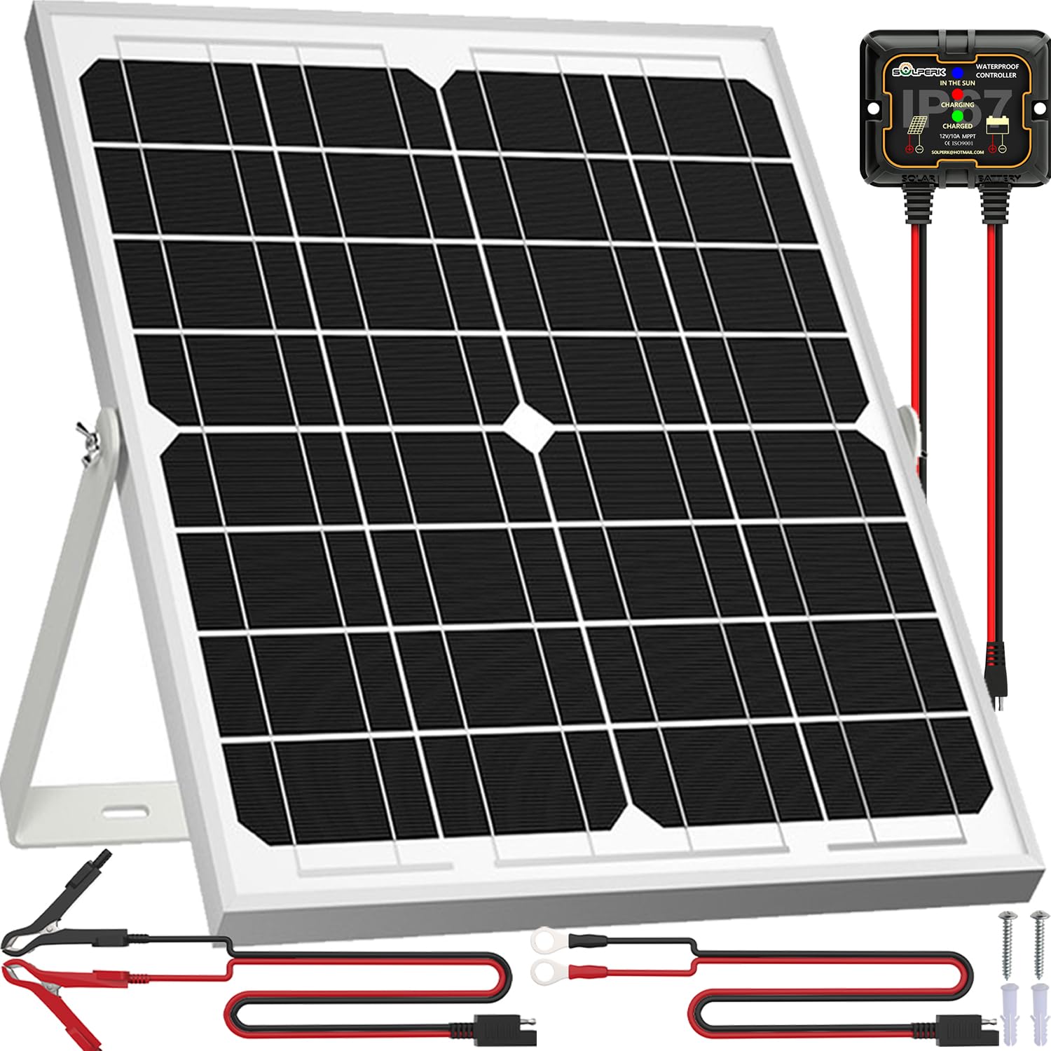 SOLPERK 20W solar panel front view for reliable on-the-go charging