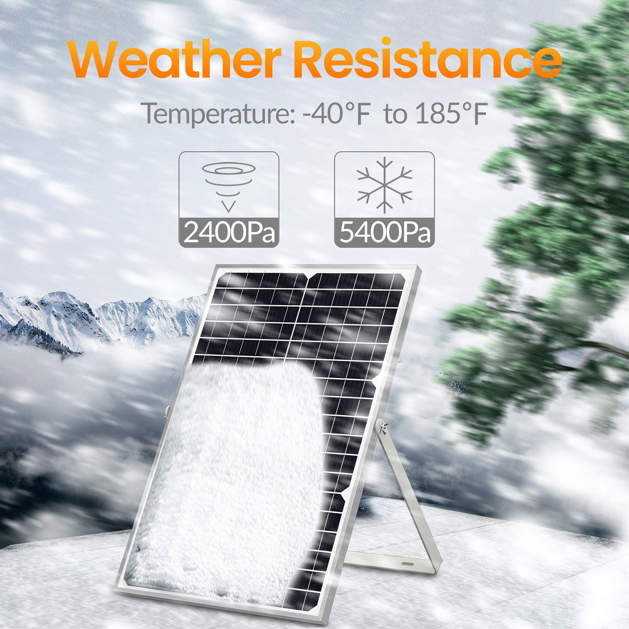 SOLPERK rugged aluminum frame keeps panel weatherproof and durable.