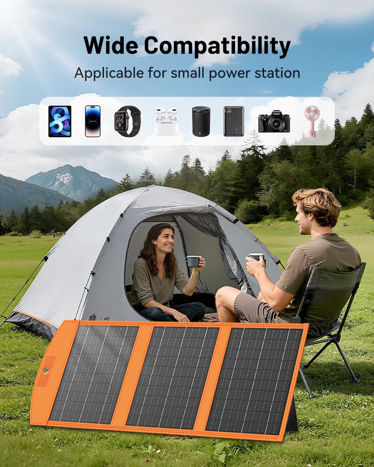 SOLUPUP in a backpack ready for camping or travel.