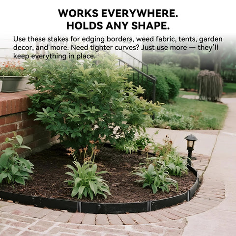 Solution4Patio 12-inch stakes anchored in soil for defined borders