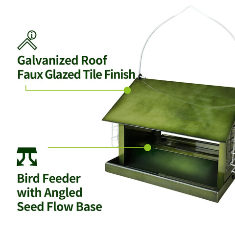 Solution4Patio large capacity seed feeder for busy backyard.