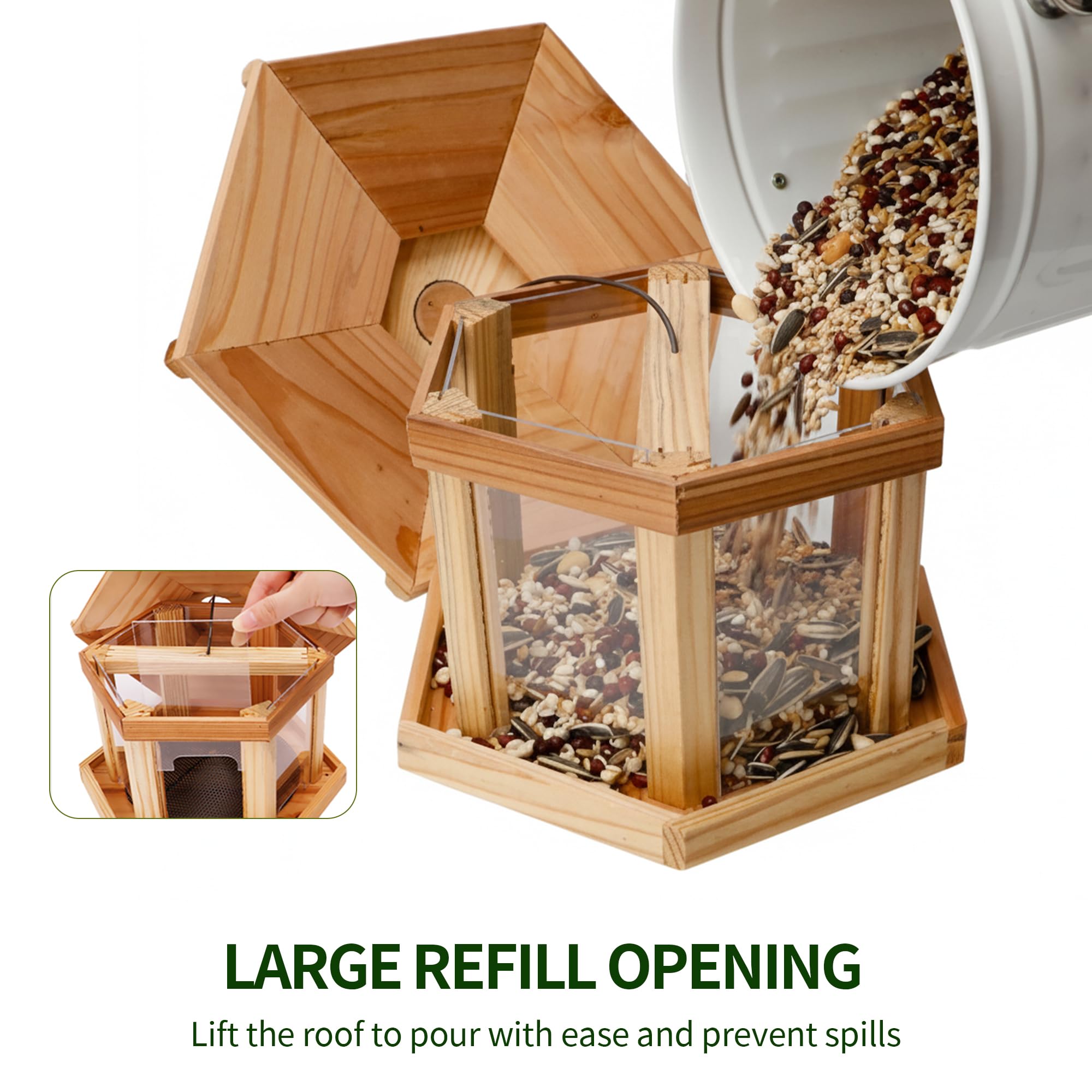 Solution4Patio Bird Feeder 9.6 inch diameter supports steady feeding.