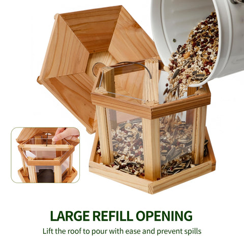 Solution4Patio Bird Feeder 9.6 inch diameter supports steady feeding.