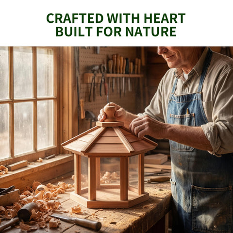 Solution4Patio Bird Feeder 3.2 lb capacity for longer feeding sessions.