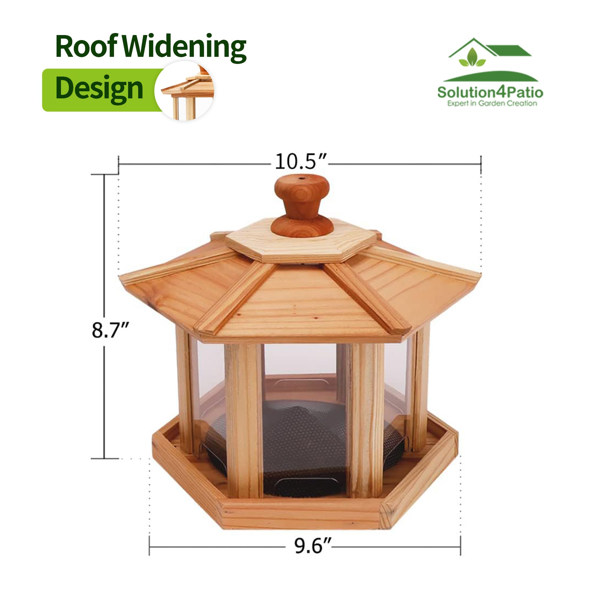 Solution4Patio Bird Feeder hexagon gazebo design complements outdoor spaces.