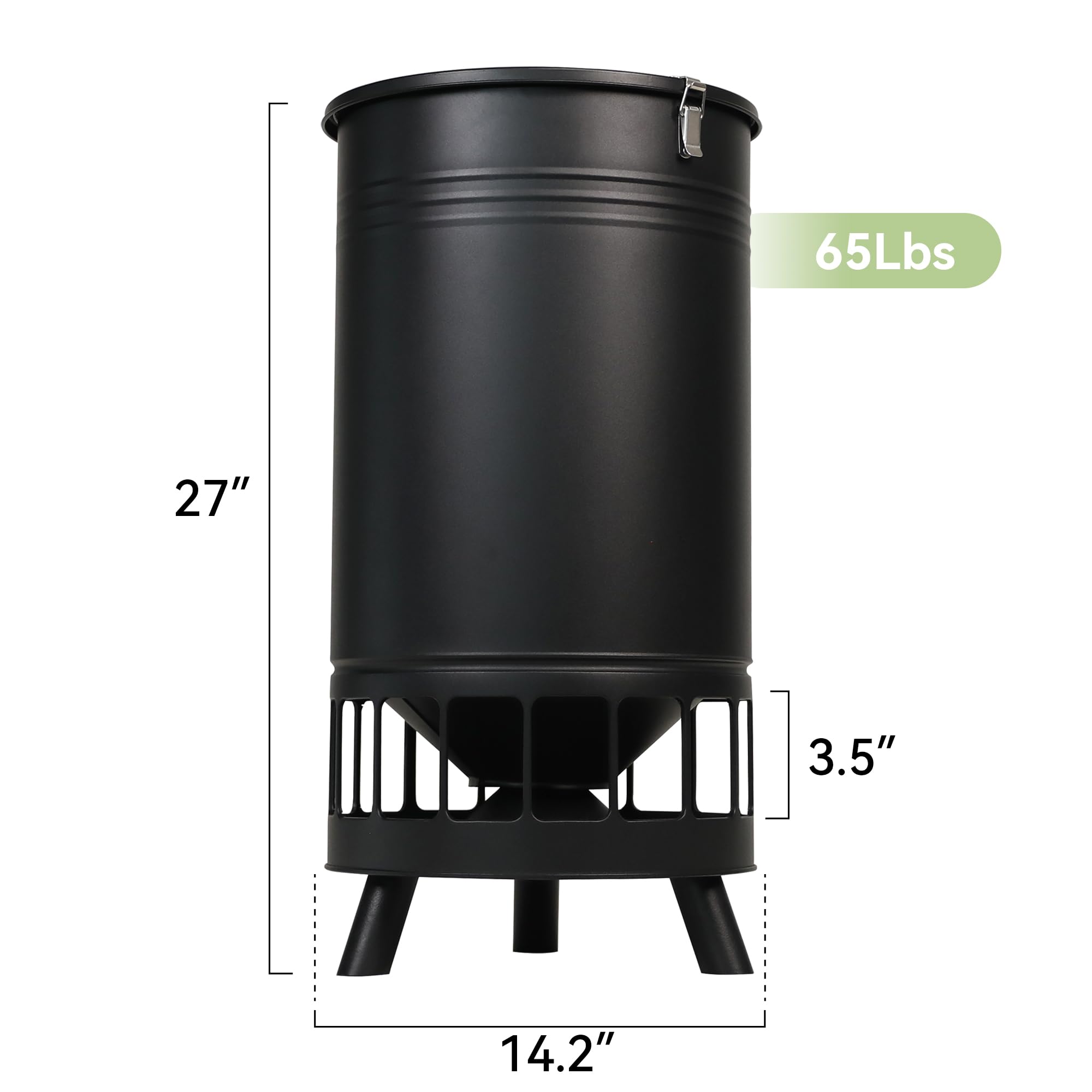 Solution4Patio 65 LB feeder in an outdoor coop setup for easy access