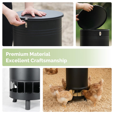 Solution4Patio 65 LB feeder showing sealed seams for dry feed