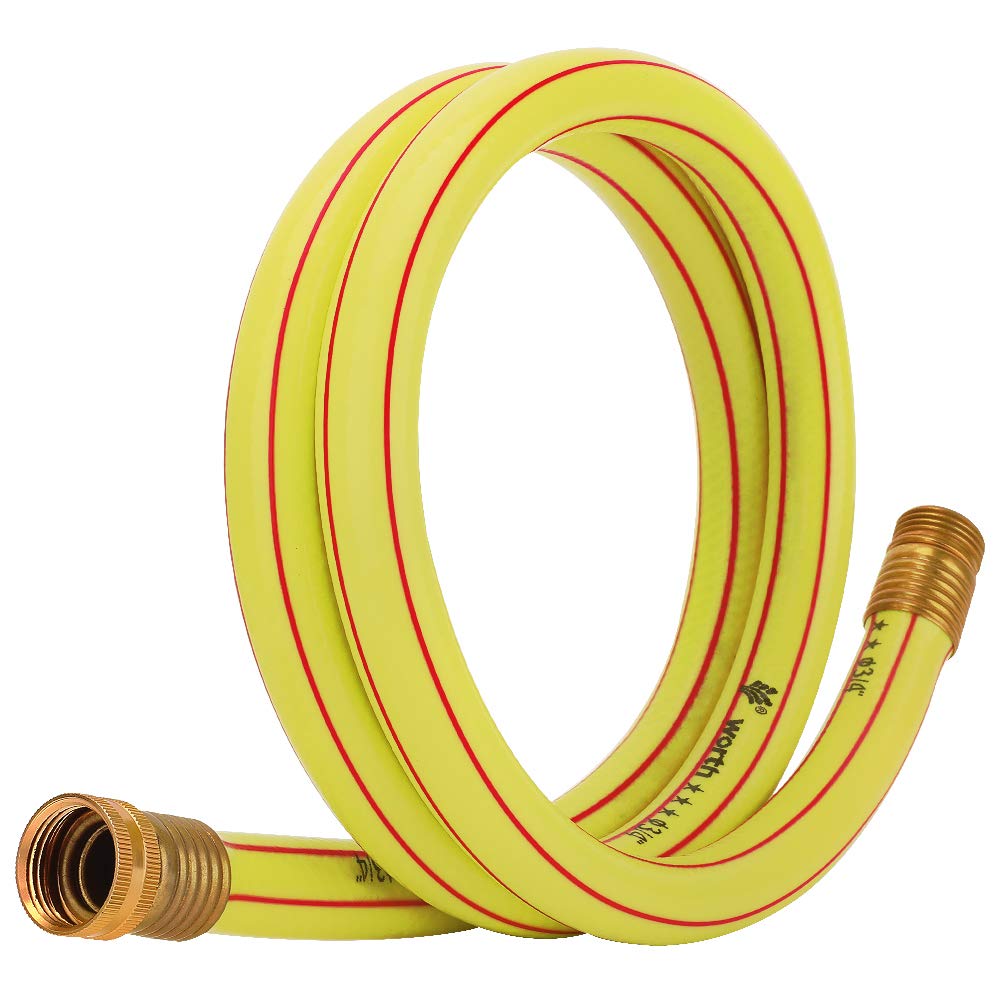 Solution4Patio lead-in yellow short hose 3/4 in and 5 ft length for easy storage