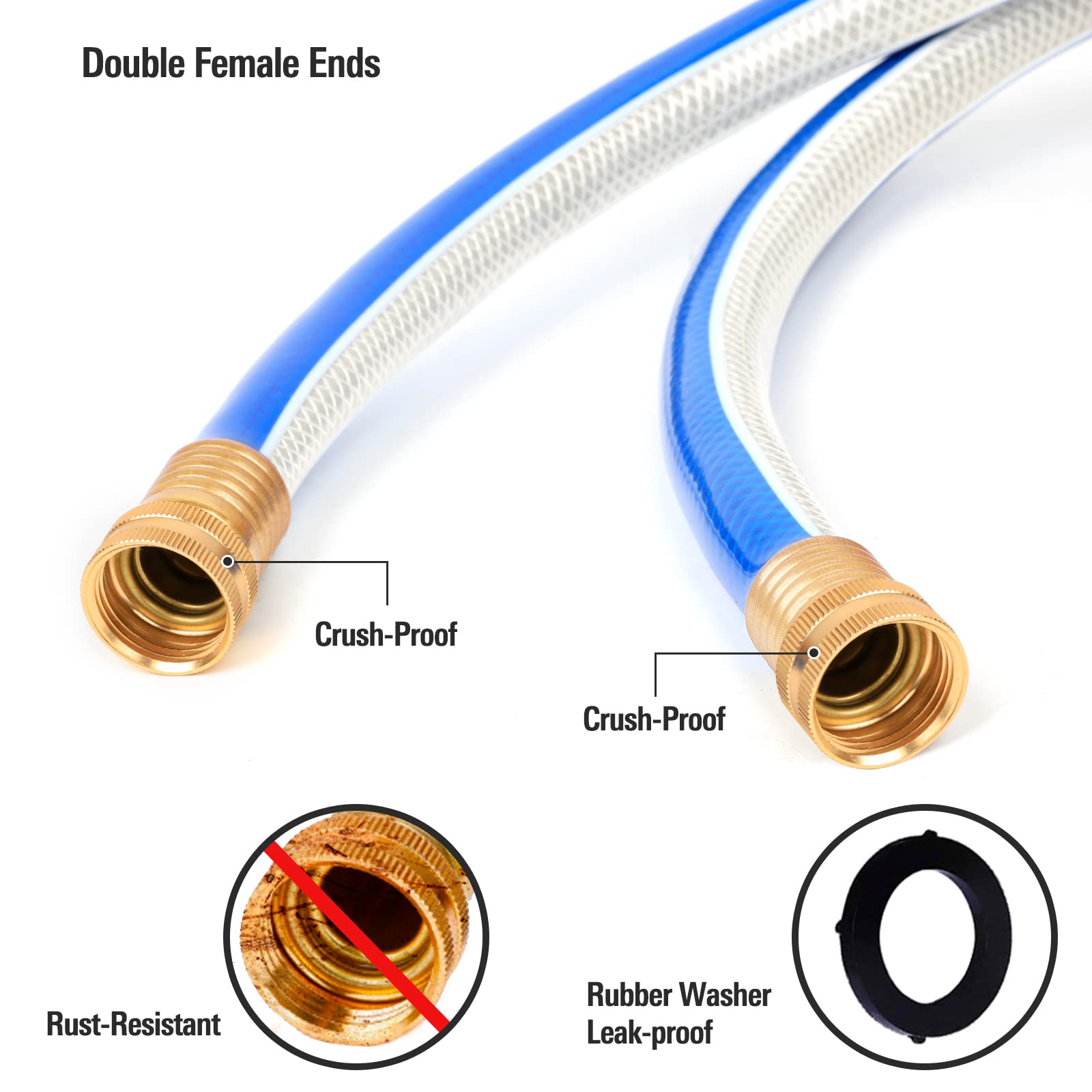Solution4Patio no-kink design keeps hose flat and tangle-free for smooth operation.