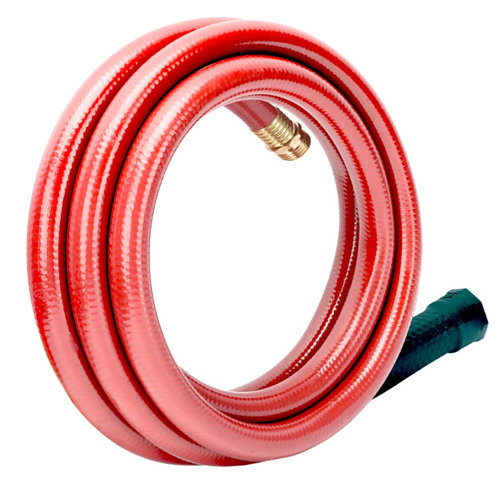 Solution4Patio red garden hose 10ft for easy watering and storage