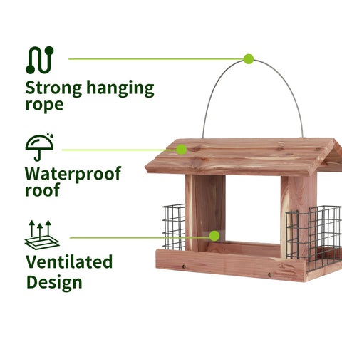 Solution4Patio weather-resistant cedar keeps backyard birds nourished year-round.