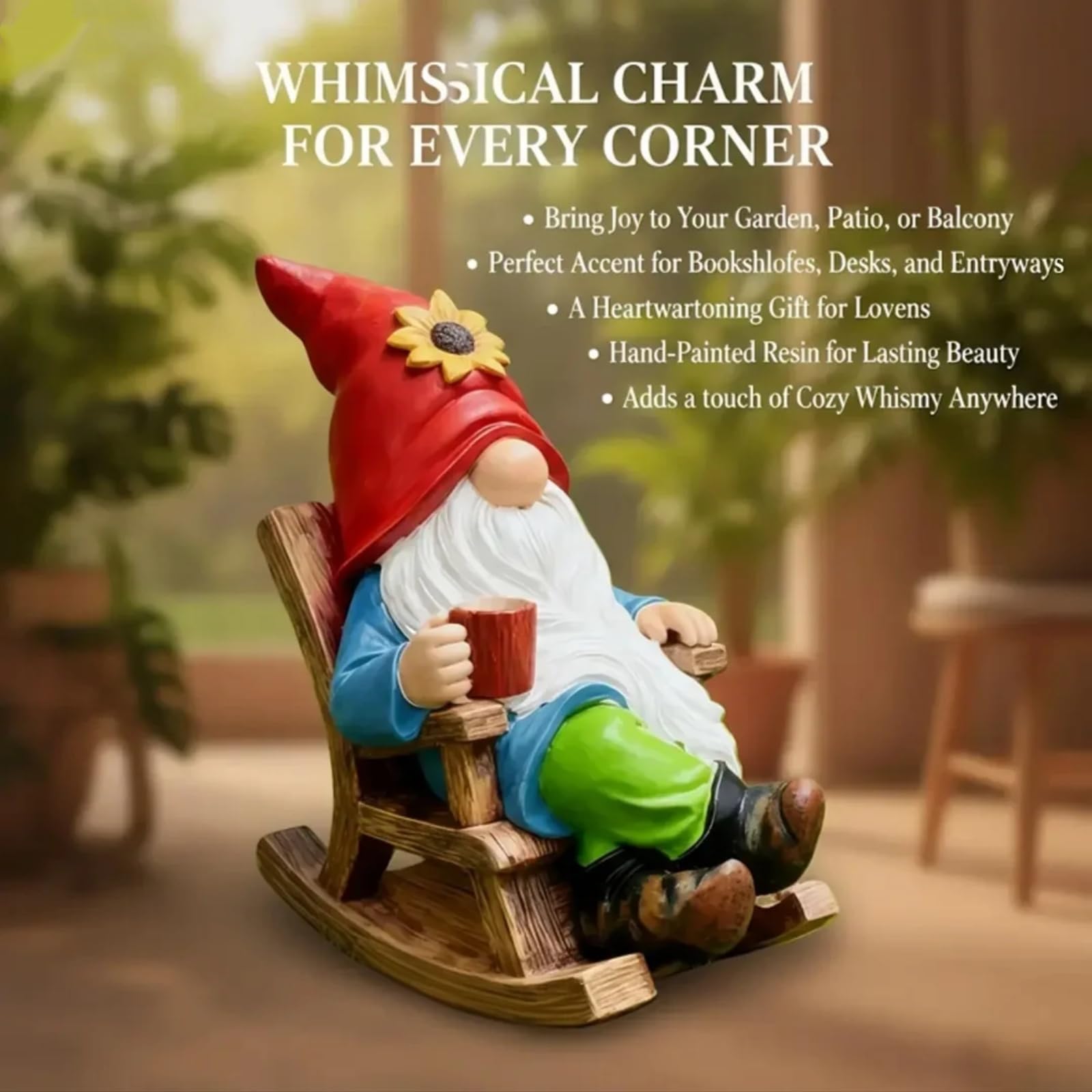 Somdzono cozy corner gnome enhancing garden and home spaces